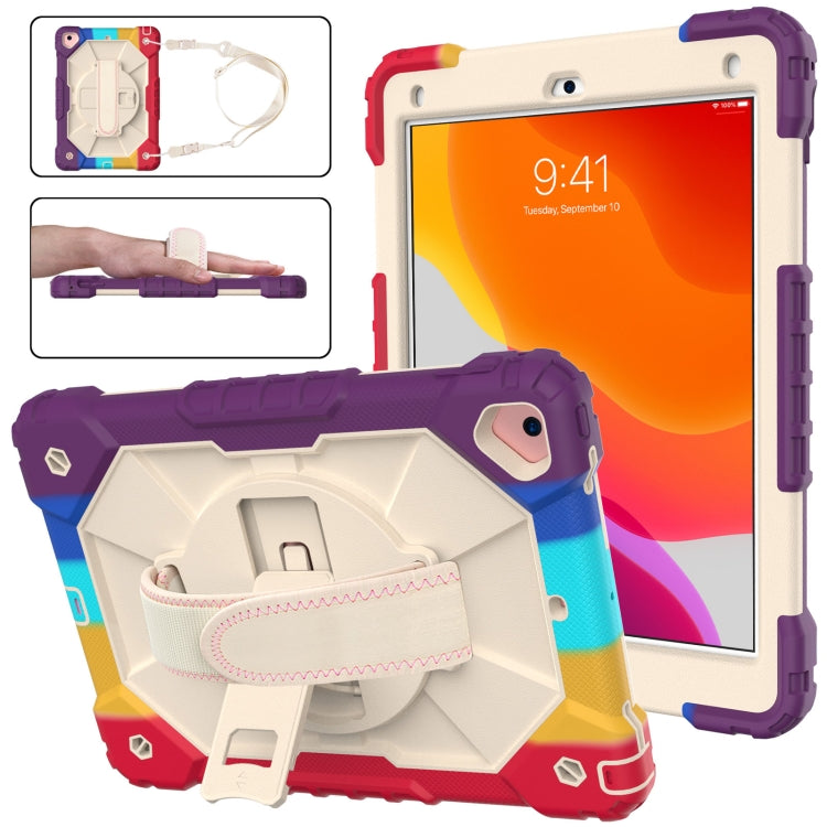 Contrast Color Robot Shockproof Silicon + PC Protective Case with Holder & Shoulder Strap, For iPad 9.7 (2018) & (2017) / Air 2 / Air