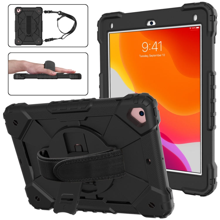 Contrast Color Robot Shockproof Silicon + PC Protective Case with Holder & Shoulder Strap, For iPad 9.7 (2018) & (2017) / Air 2 / Air