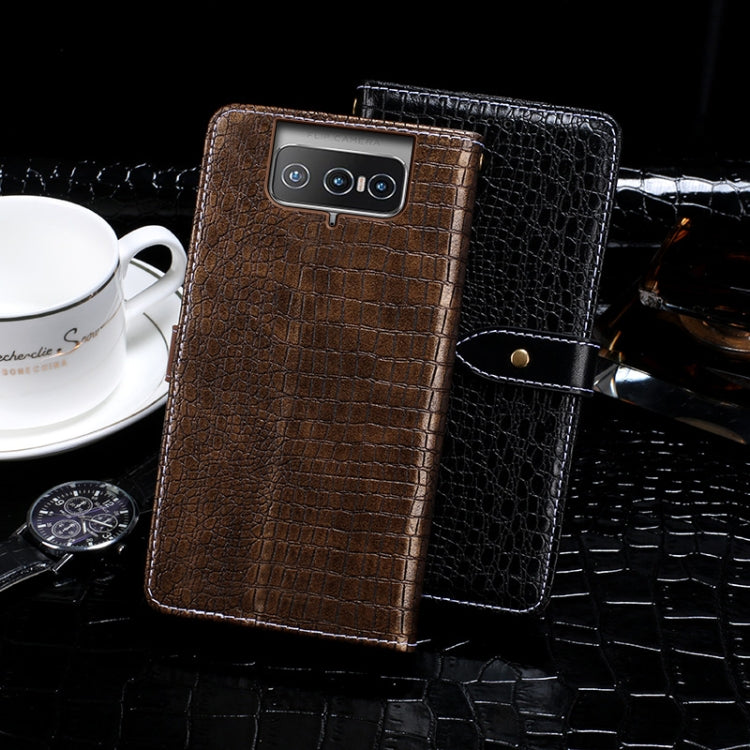 idewei Crocodile Texture Horizontal Flip Leather Case with Holder & Card Slots & Wallet, For Asus Zenfone 8 Flip, For Infinix Hot 10T, For Infinix Note 10 Pro, For Lenovo K13