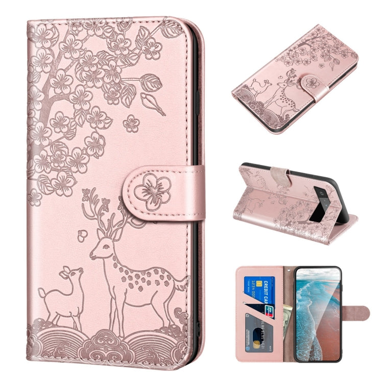 Sika Deer Embossing Pattern Horizontal Flip PU Leather Case with Holder & Card Slot & Wallet & Photo Frame, For Google Pixel 4a, For Google Pixel 4a 5G, For Google Pixel 5, For Google Pixel 6, For Sony Xperia 5 II, For Sony Xperia 5 III