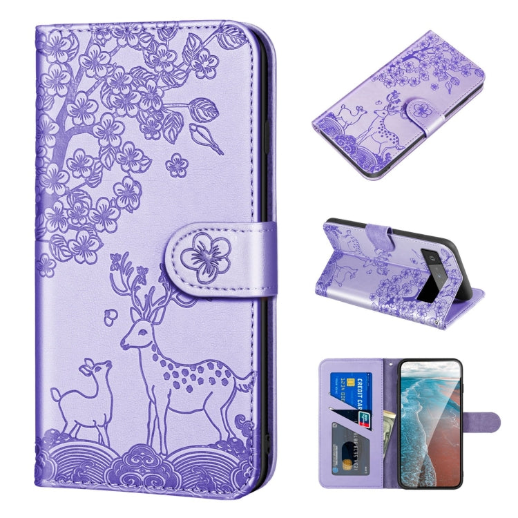 Sika Deer Embossing Pattern Horizontal Flip PU Leather Case with Holder & Card Slot & Wallet & Photo Frame, For Google Pixel 4a, For Google Pixel 4a 5G, For Google Pixel 5, For Google Pixel 6, For Sony Xperia 5 II, For Sony Xperia 5 III