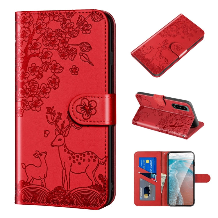 Sika Deer Embossing Pattern Horizontal Flip PU Leather Case with Holder & Card Slot & Wallet & Photo Frame, For Google Pixel 4a, For Google Pixel 4a 5G, For Google Pixel 5, For Google Pixel 6, For Sony Xperia 5 II, For Sony Xperia 5 III