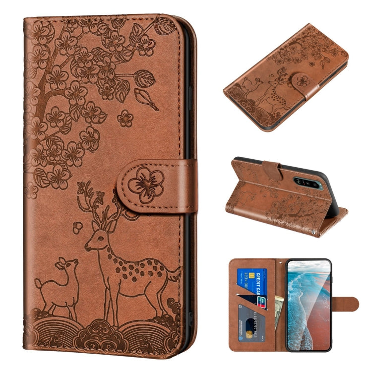 Sika Deer Embossing Pattern Horizontal Flip PU Leather Case with Holder & Card Slot & Wallet & Photo Frame, For Google Pixel 4a, For Google Pixel 4a 5G, For Google Pixel 5, For Google Pixel 6, For Sony Xperia 5 II, For Sony Xperia 5 III