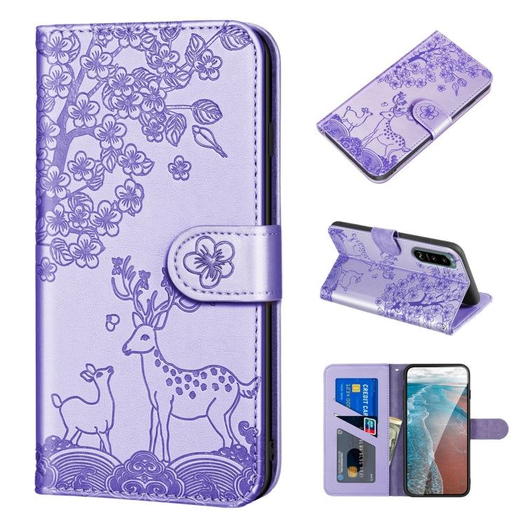 Sika Deer Embossing Pattern Horizontal Flip PU Leather Case with Holder & Card Slot & Wallet & Photo Frame, For Google Pixel 4a, For Google Pixel 4a 5G, For Google Pixel 5, For Google Pixel 6, For Sony Xperia 5 II, For Sony Xperia 5 III