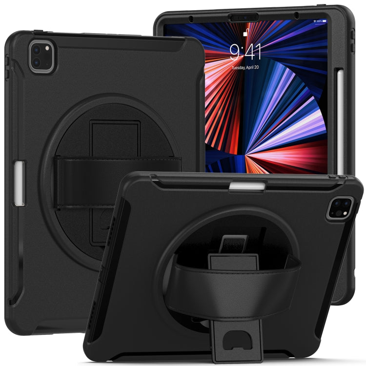 360 Degree Rotation PC + TPU Protective Case with Holder & Hand-strap, For iPad Pro 12.9 2022 / 2021, For iPad Air 4 10.9 / Pro 11 2021/2020/2018