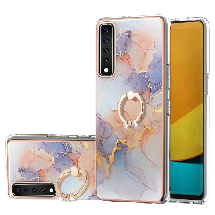 Electroplating Pattern IMD TPU Shockproof Case with Rhinestone Ring Holder, For LG Stylo 7 4G, For LG Stylo 7 5G, For LG Velvet 4G / Velvet 5G / G9