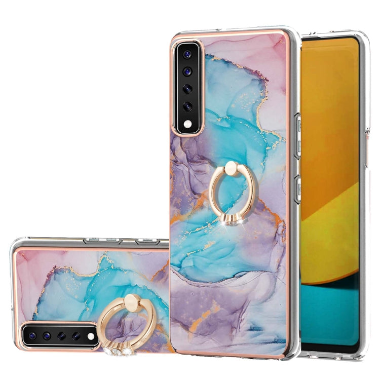 Electroplating Pattern IMD TPU Shockproof Case with Rhinestone Ring Holder, For LG Stylo 7 4G, For LG Stylo 7 5G, For LG Velvet 4G / Velvet 5G / G9