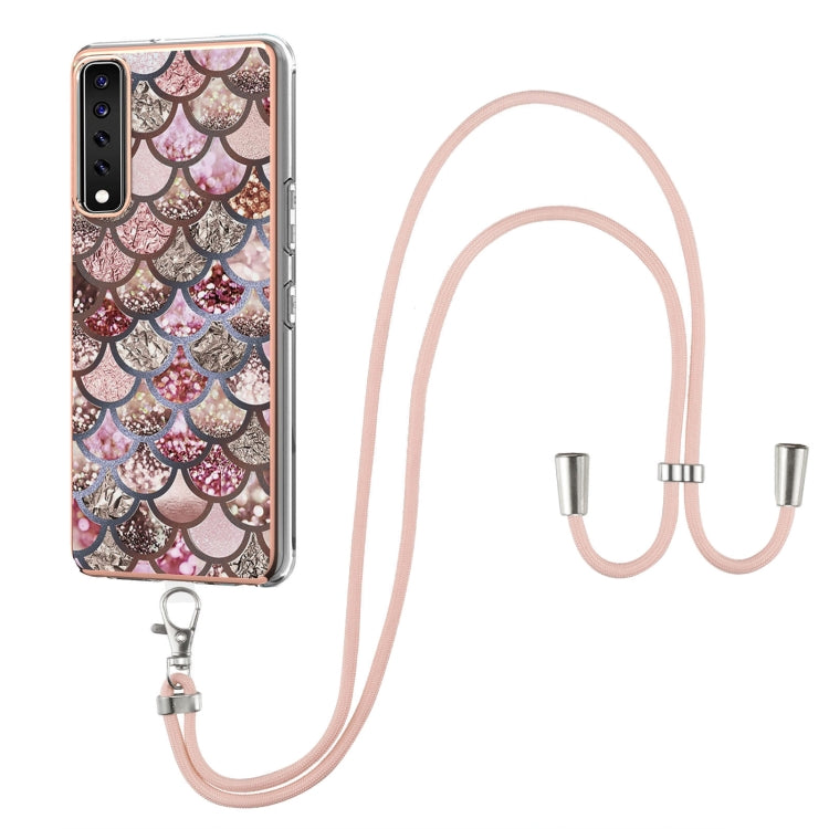 Electroplating Pattern IMD TPU Shockproof Case with Neck Lanyard, For LG Stylo 7 4G, For LG Stylo 7 5G, For LG Velvet 4G / Velvet 5G / G9