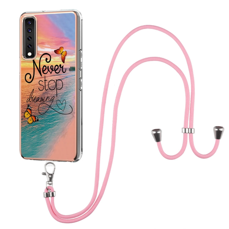 Electroplating Pattern IMD TPU Shockproof Case with Neck Lanyard, For LG Stylo 7 4G, For LG Stylo 7 5G, For LG Velvet 4G / Velvet 5G / G9