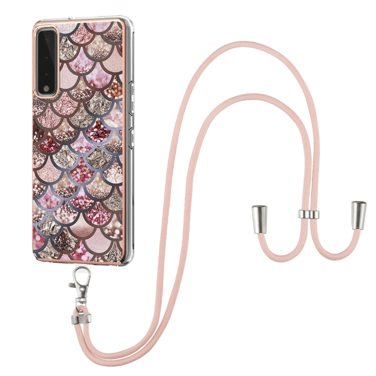 Electroplating Pattern IMD TPU Shockproof Case with Neck Lanyard, For LG Stylo 7 4G, For LG Stylo 7 5G, For LG Velvet 4G / Velvet 5G / G9