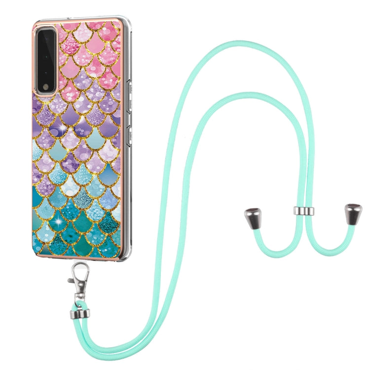 Electroplating Pattern IMD TPU Shockproof Case with Neck Lanyard, For LG Stylo 7 4G, For LG Stylo 7 5G, For LG Velvet 4G / Velvet 5G / G9