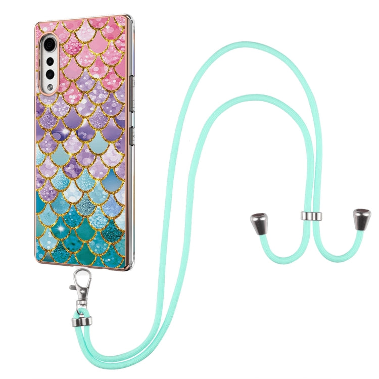 Electroplating Pattern IMD TPU Shockproof Case with Neck Lanyard, For LG Stylo 7 4G, For LG Stylo 7 5G, For LG Velvet 4G / Velvet 5G / G9