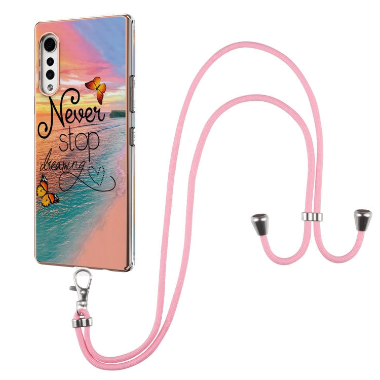 Electroplating Pattern IMD TPU Shockproof Case with Neck Lanyard, For LG Stylo 7 4G, For LG Stylo 7 5G, For LG Velvet 4G / Velvet 5G / G9