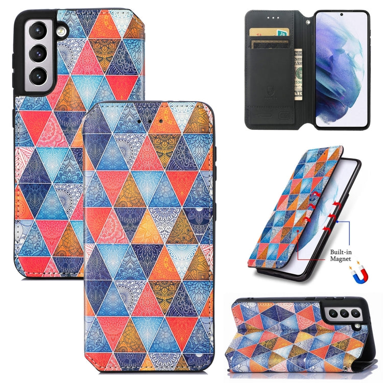 Colorful Magnetic Horizontal Flip PU Leather Case with Holder & Card Slot & Wallet, For Samsung Galaxy S21+ 5G, For Samsung Galaxy S21 Ultra 5G, For Samsung Galaxy S21 5G