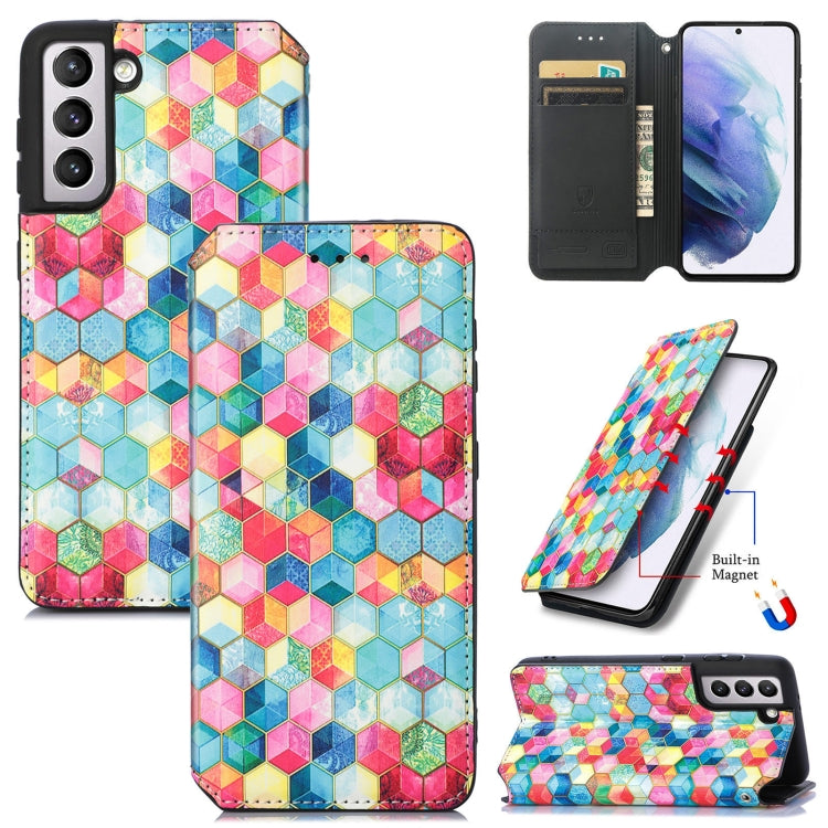 Colorful Magnetic Horizontal Flip PU Leather Case with Holder & Card Slot & Wallet, For Samsung Galaxy S21+ 5G, For Samsung Galaxy S21 Ultra 5G, For Samsung Galaxy S21 5G