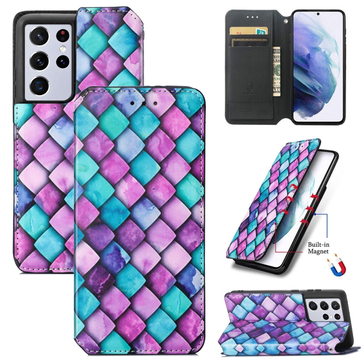 Colorful Magnetic Horizontal Flip PU Leather Case with Holder & Card Slot & Wallet, For Samsung Galaxy S21+ 5G, For Samsung Galaxy S21 Ultra 5G, For Samsung Galaxy S21 5G