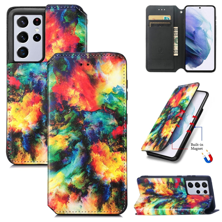 Colorful Magnetic Horizontal Flip PU Leather Case with Holder & Card Slot & Wallet, For Samsung Galaxy S21+ 5G, For Samsung Galaxy S21 Ultra 5G, For Samsung Galaxy S21 5G