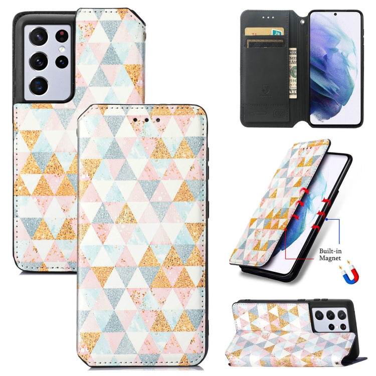 Colorful Magnetic Horizontal Flip PU Leather Case with Holder & Card Slot & Wallet, For Samsung Galaxy S21+ 5G, For Samsung Galaxy S21 Ultra 5G, For Samsung Galaxy S21 5G