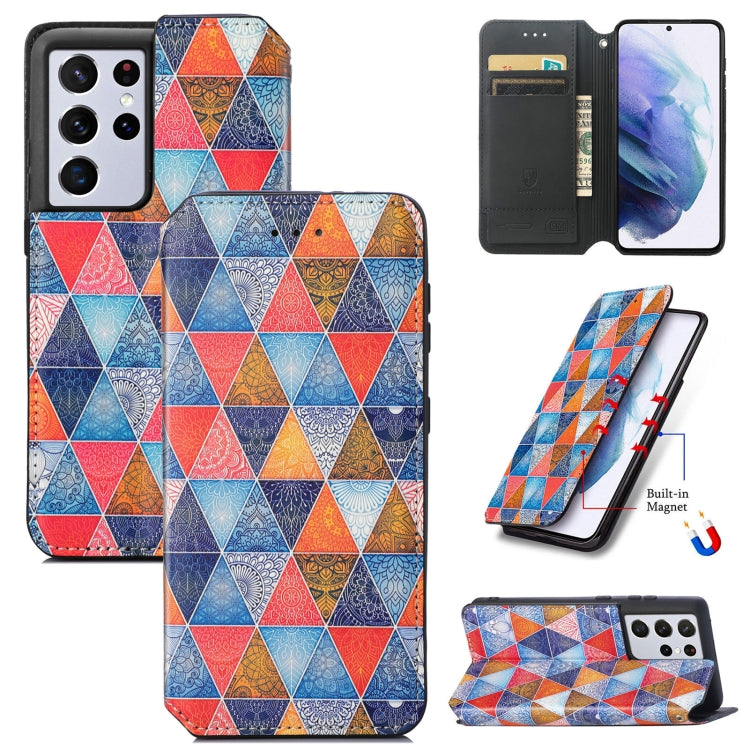 Colorful Magnetic Horizontal Flip PU Leather Case with Holder & Card Slot & Wallet, For Samsung Galaxy S21+ 5G, For Samsung Galaxy S21 Ultra 5G, For Samsung Galaxy S21 5G