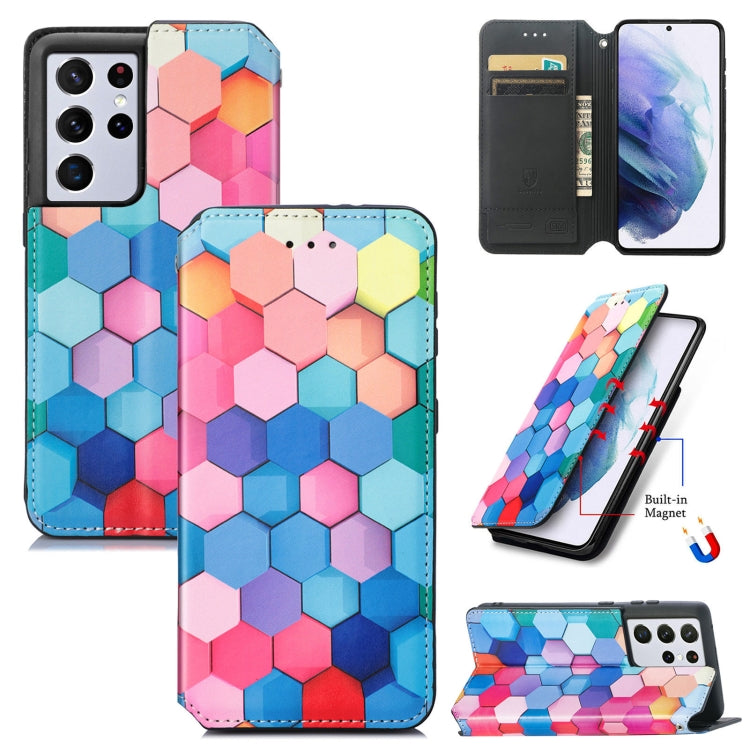 Colorful Magnetic Horizontal Flip PU Leather Case with Holder & Card Slot & Wallet, For Samsung Galaxy S21+ 5G, For Samsung Galaxy S21 Ultra 5G, For Samsung Galaxy S21 5G