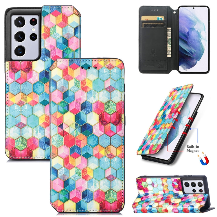 Colorful Magnetic Horizontal Flip PU Leather Case with Holder & Card Slot & Wallet, For Samsung Galaxy S21+ 5G, For Samsung Galaxy S21 Ultra 5G, For Samsung Galaxy S21 5G