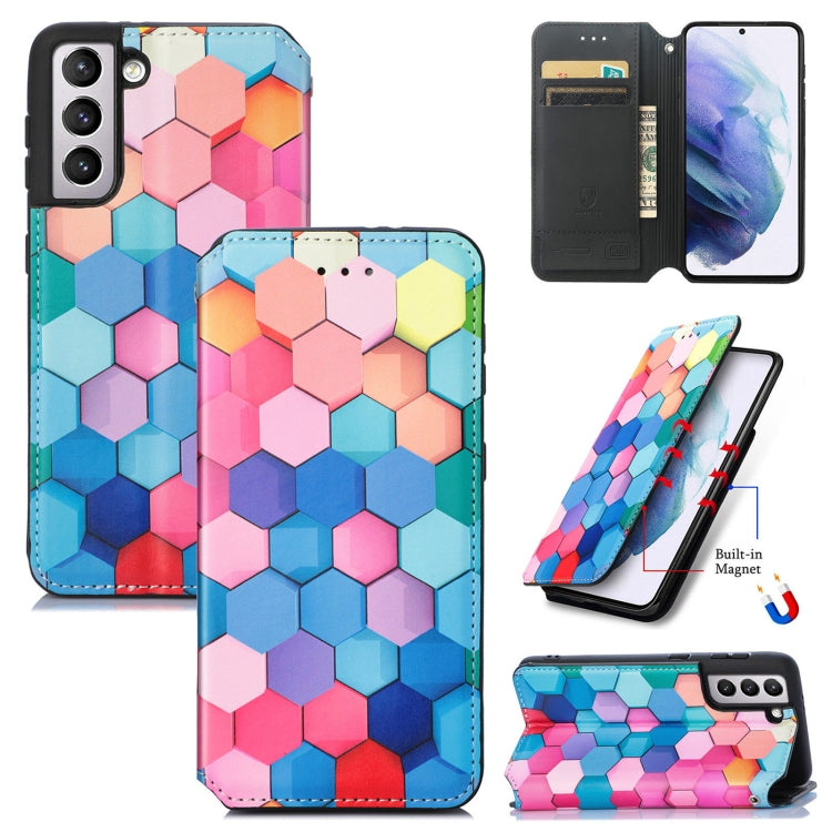 Colorful Magnetic Horizontal Flip PU Leather Case with Holder & Card Slot & Wallet, For Samsung Galaxy S21+ 5G, For Samsung Galaxy S21 Ultra 5G, For Samsung Galaxy S21 5G