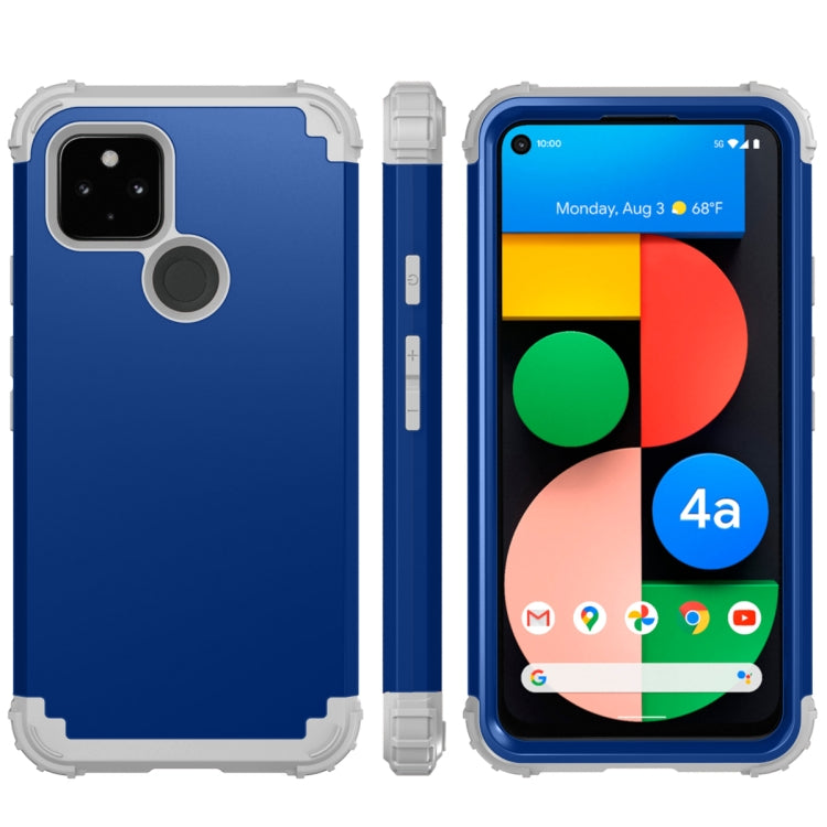 3 in 1 Shockproof PC + Silicone Protective Case, For Google Pixel 4a 5G
