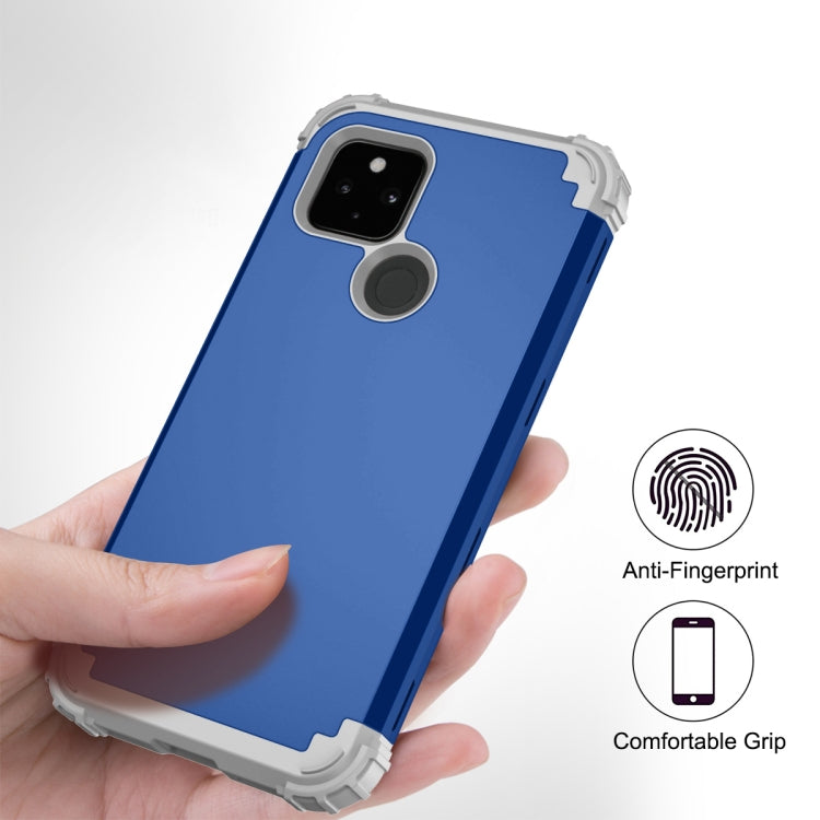 3 in 1 Shockproof PC + Silicone Protective Case, For Google Pixel 4a 5G