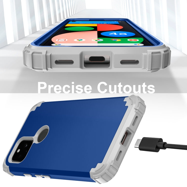 3 in 1 Shockproof PC + Silicone Protective Case, For Google Pixel 4a 5G