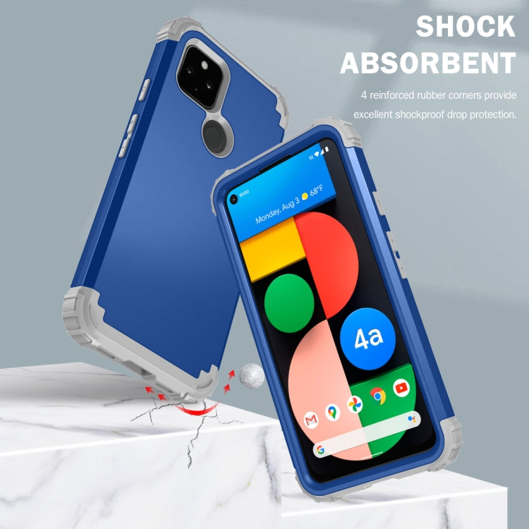 3 in 1 Shockproof PC + Silicone Protective Case, For Google Pixel 4a 5G