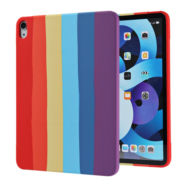 Rainbow Liquid Silicone + PC Shockproof Protective Case, For iPad 10.2 2021 / 2020 / 2019 2020/2019, For iPad Air 10.5 inch 2019, For iPad Air 2022 / 2020 10.9 inch, For iPad Pro 11 inch 2020, For iPad Pro 12.9 inch 2020, For iPad mini 5