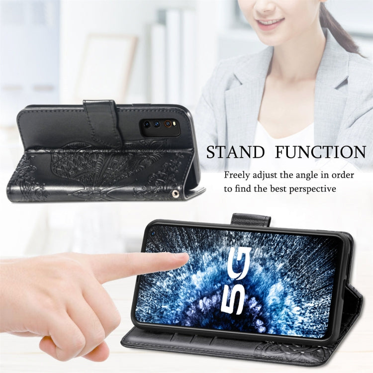 Butterfly Love Flowers Embossed Horizontal Flip Leather Case with Holder & Card Slots & Wallet & Lanyard, For vivo IQOO Neo 3, For LG Velvet 2 Pro, For Motorola Edge 20 Pro, For OPPO Reno 6Z