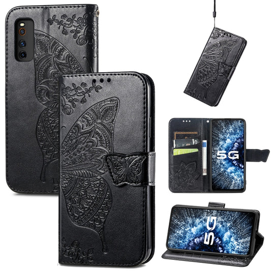 Butterfly Love Flowers Embossed Horizontal Flip Leather Case with Holder & Card Slots & Wallet & Lanyard, For vivo IQOO Neo 3, For LG Velvet 2 Pro, For Motorola Edge 20 Pro, For OPPO Reno 6Z