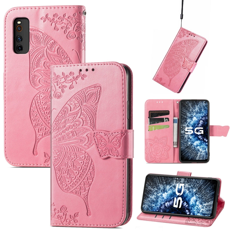 Butterfly Love Flowers Embossed Horizontal Flip Leather Case with Holder & Card Slots & Wallet & Lanyard, For vivo IQOO Neo 3, For LG Velvet 2 Pro, For Motorola Edge 20 Pro, For OPPO Reno 6Z