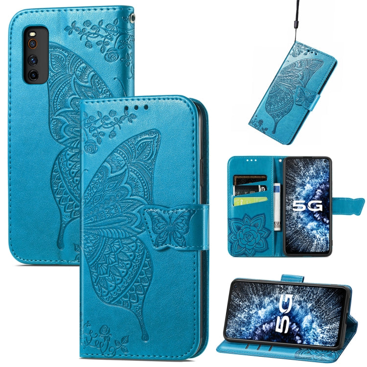 Butterfly Love Flowers Embossed Horizontal Flip Leather Case with Holder & Card Slots & Wallet & Lanyard, For vivo IQOO Neo 3, For LG Velvet 2 Pro, For Motorola Edge 20 Pro, For OPPO Reno 6Z