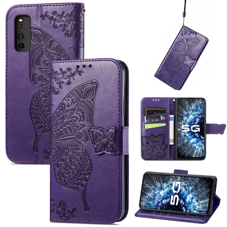 Butterfly Love Flowers Embossed Horizontal Flip Leather Case with Holder & Card Slots & Wallet & Lanyard, For vivo IQOO Neo 3, For LG Velvet 2 Pro, For Motorola Edge 20 Pro, For OPPO Reno 6Z