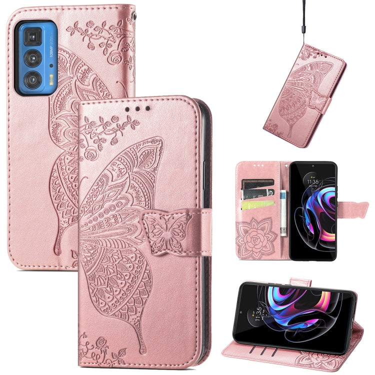 Butterfly Love Flowers Embossed Horizontal Flip Leather Case with Holder & Card Slots & Wallet & Lanyard, For vivo IQOO Neo 3, For LG Velvet 2 Pro, For Motorola Edge 20 Pro, For OPPO Reno 6Z