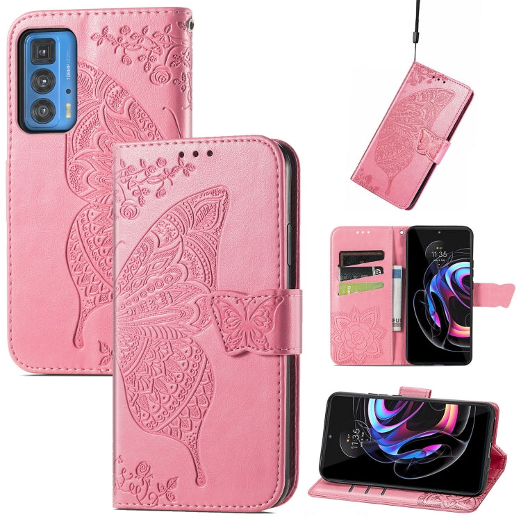 Butterfly Love Flowers Embossed Horizontal Flip Leather Case with Holder & Card Slots & Wallet & Lanyard, For vivo IQOO Neo 3, For LG Velvet 2 Pro, For Motorola Edge 20 Pro, For OPPO Reno 6Z