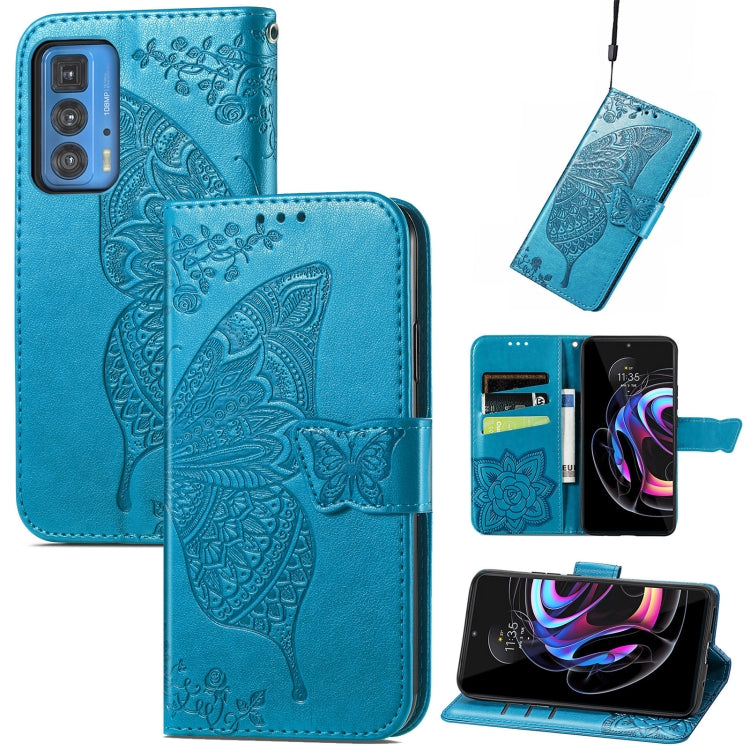 Butterfly Love Flowers Embossed Horizontal Flip Leather Case with Holder & Card Slots & Wallet & Lanyard, For vivo IQOO Neo 3, For LG Velvet 2 Pro, For Motorola Edge 20 Pro, For OPPO Reno 6Z