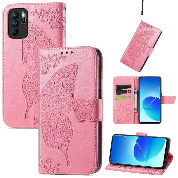 Butterfly Love Flowers Embossed Horizontal Flip Leather Case with Holder & Card Slots & Wallet & Lanyard, For vivo IQOO Neo 3, For LG Velvet 2 Pro, For Motorola Edge 20 Pro, For OPPO Reno 6Z