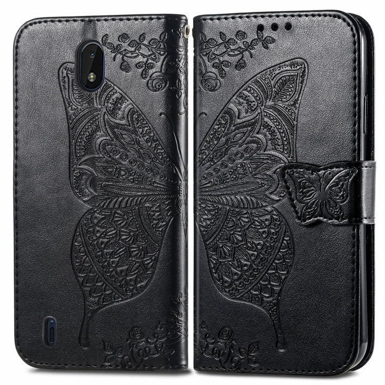 Butterfly Love Flowers Embossed Horizontal Flip Leather Case with Holder & Card Slots & Wallet & Lanyard, For Nokia C01 Plus, For Nokia XR20, For Oukitel C21, For OnePlus Nord 2 5G