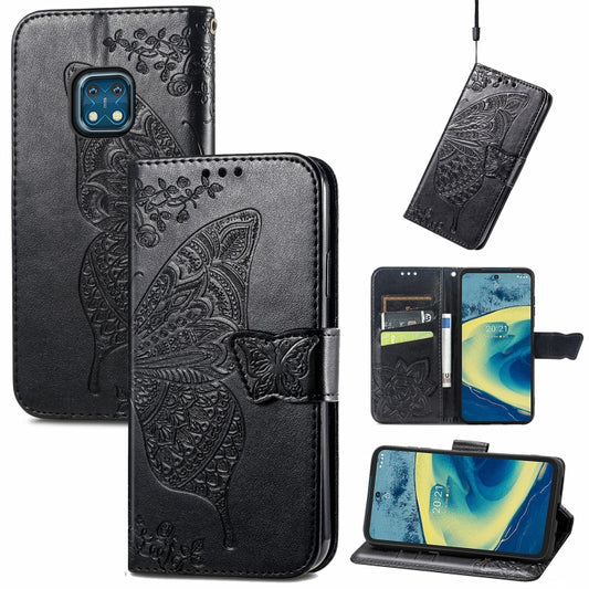 Butterfly Love Flowers Embossed Horizontal Flip Leather Case with Holder & Card Slots & Wallet & Lanyard, For Nokia XR20, For Oukitel C21, For OnePlus Nord 2 5G