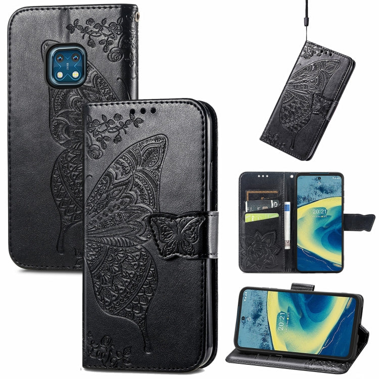 Butterfly Love Flowers Embossed Horizontal Flip Leather Case with Holder & Card Slots & Wallet & Lanyard, For Nokia C01 Plus, For Nokia XR20, For Oukitel C21, For OnePlus Nord 2 5G