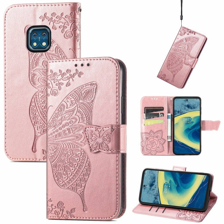 Butterfly Love Flowers Embossed Horizontal Flip Leather Case with Holder & Card Slots & Wallet & Lanyard, For Nokia C01 Plus, For Nokia XR20, For Oukitel C21, For OnePlus Nord 2 5G