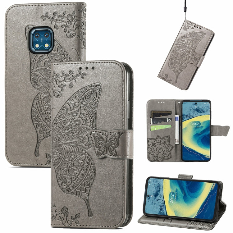 Butterfly Love Flowers Embossed Horizontal Flip Leather Case with Holder & Card Slots & Wallet & Lanyard, For Nokia C01 Plus, For Nokia XR20, For Oukitel C21, For OnePlus Nord 2 5G