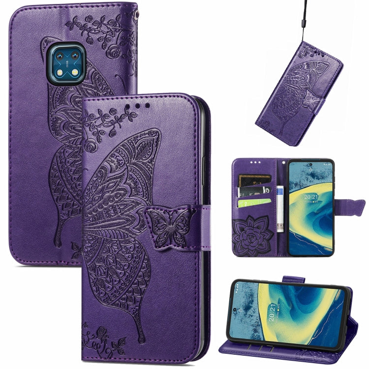 Butterfly Love Flowers Embossed Horizontal Flip Leather Case with Holder & Card Slots & Wallet & Lanyard, For Nokia C01 Plus, For Nokia XR20, For Oukitel C21, For OnePlus Nord 2 5G