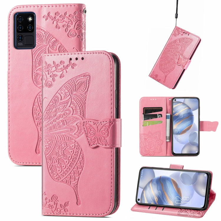 Butterfly Love Flowers Embossed Horizontal Flip Leather Case with Holder & Card Slots & Wallet & Lanyard, For Nokia C01 Plus, For Nokia XR20, For Oukitel C21, For OnePlus Nord 2 5G