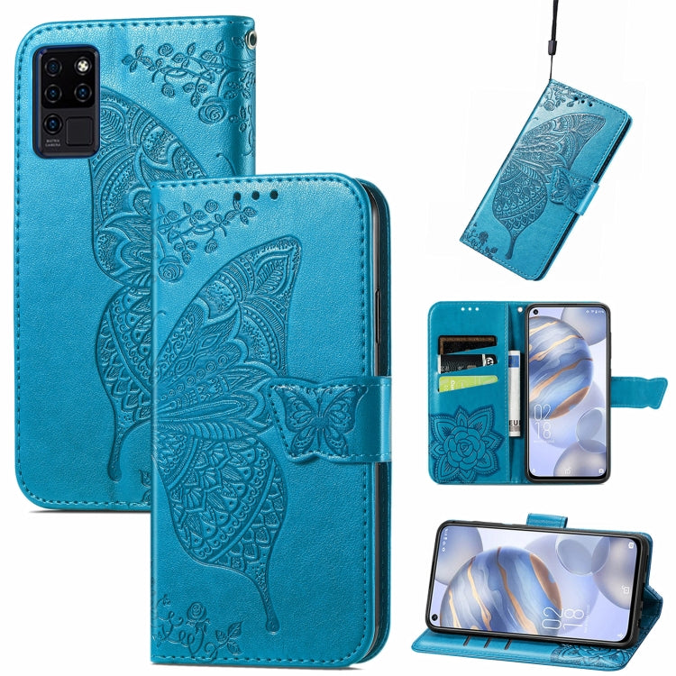 Butterfly Love Flowers Embossed Horizontal Flip Leather Case with Holder & Card Slots & Wallet & Lanyard, For Nokia C01 Plus, For Nokia XR20, For Oukitel C21, For OnePlus Nord 2 5G