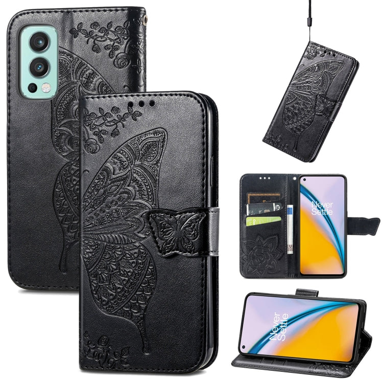 Butterfly Love Flowers Embossed Horizontal Flip Leather Case with Holder & Card Slots & Wallet & Lanyard, For Nokia C01 Plus, For Nokia XR20, For Oukitel C21, For OnePlus Nord 2 5G