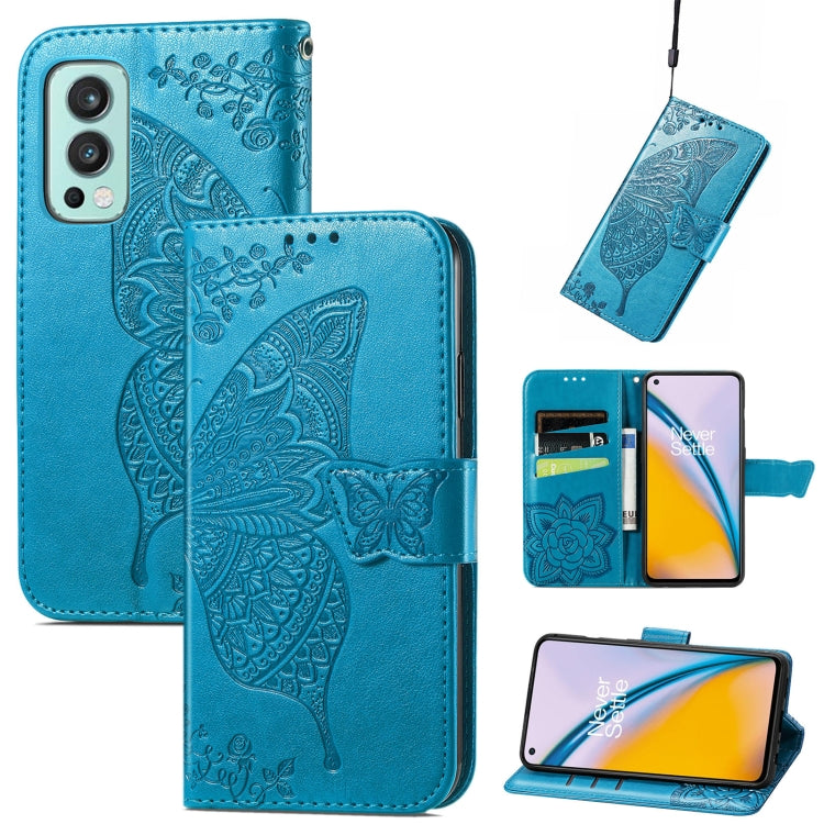 Butterfly Love Flowers Embossed Horizontal Flip Leather Case with Holder & Card Slots & Wallet & Lanyard, For Nokia C01 Plus, For Nokia XR20, For Oukitel C21, For OnePlus Nord 2 5G